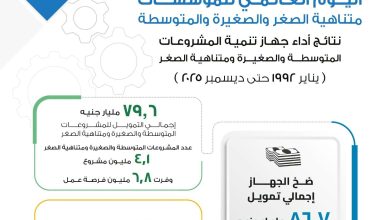"تنمية المشروعات" يضخ 79.6 مليار جنيه لما يزيد عن 4 مليون مشروع ساهمت في توفير 6.8 مليون فرصة عمل